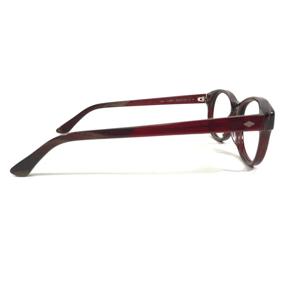 Prodesign Denmark Eyeglasses Frames 1744 c.3834 Brown Red Horn Cat Eye 52-16-140